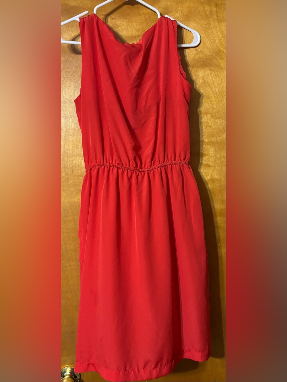 Red Ruffled Drawstring Dress - Picture 2 of 3